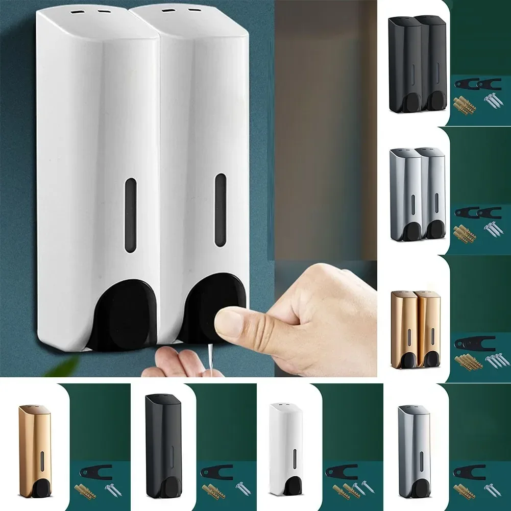 Single Double 380ml Soap Dispenser Wall-mount Shower Bath Shampoo Dispenser Liquid Soap Container Bathroom Accessories Home