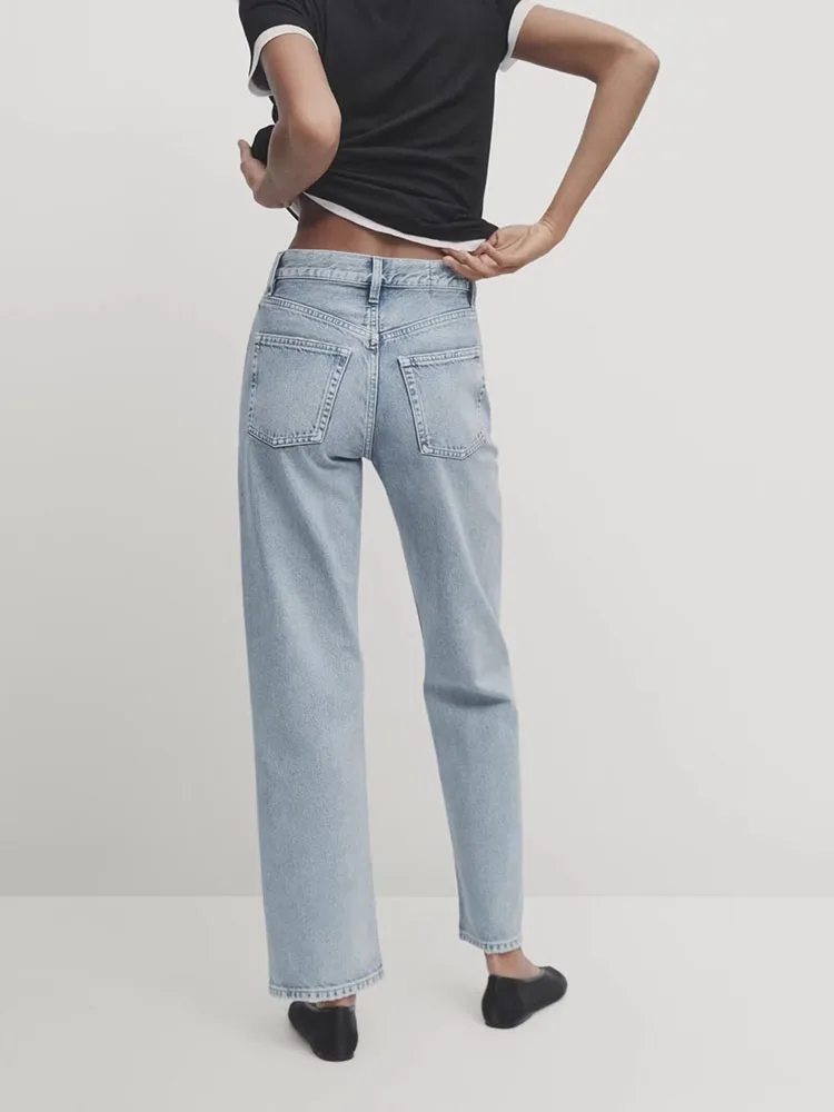 

Женские повседневные классические прямые джинсы с высокой талией, новая осенняя коллекция, прочные длинные брюки-стойка, универсальные брюки