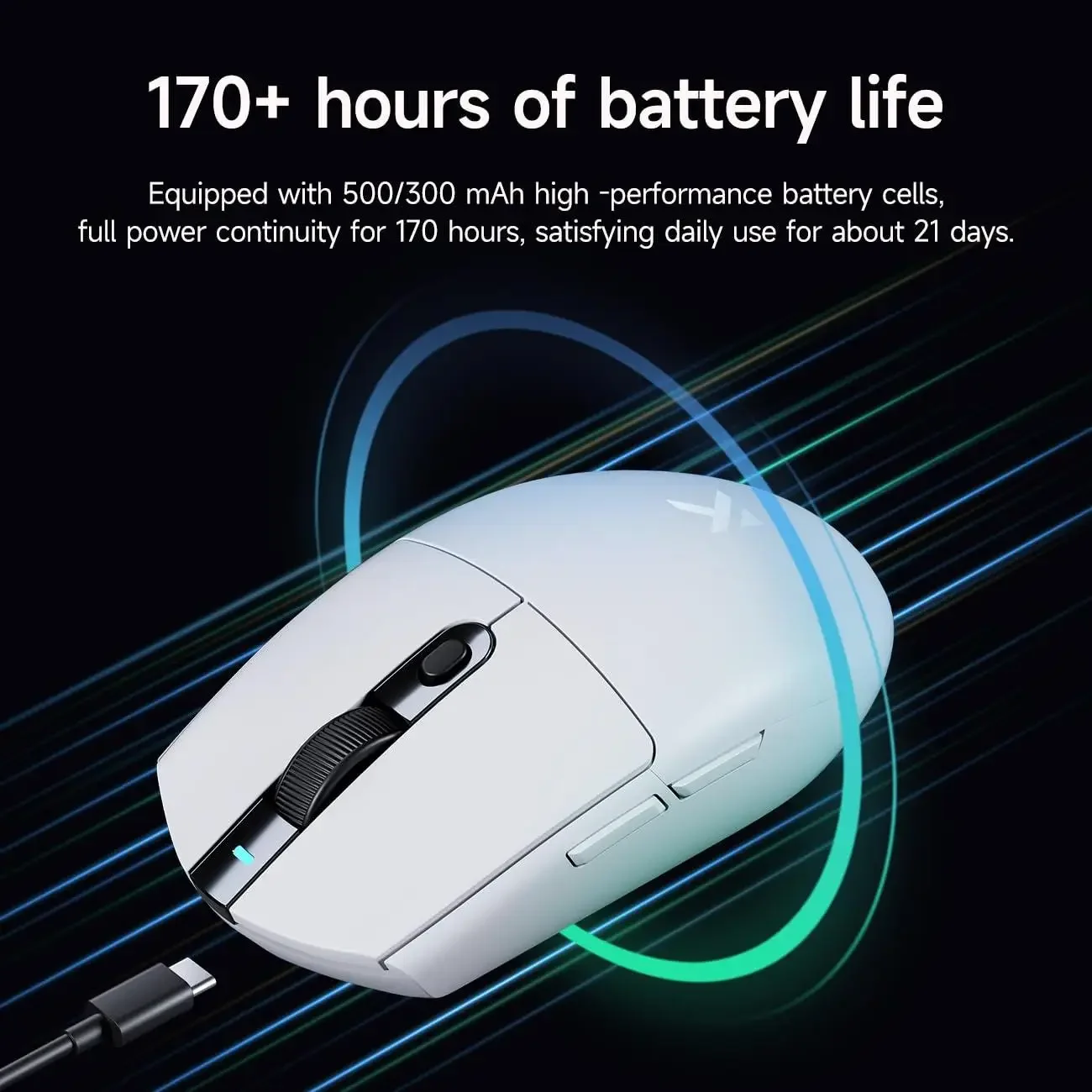 MCHOSE G3 souris de jeu Ultra sans fil 8K taux d'orientation PAW 3395 capteur optique 26k DPI 64g connexion Tri-Mode Ultra-légère