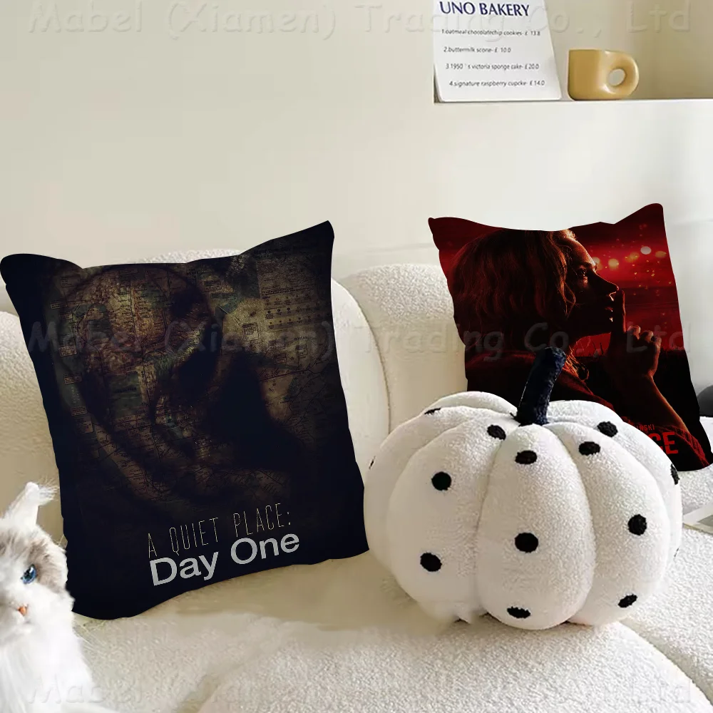 Movie A Quiet Place Day One Cushion Cover Car Throw Pillow Case For Sofa Car Christmas Gift 40x40cm 45x45cm