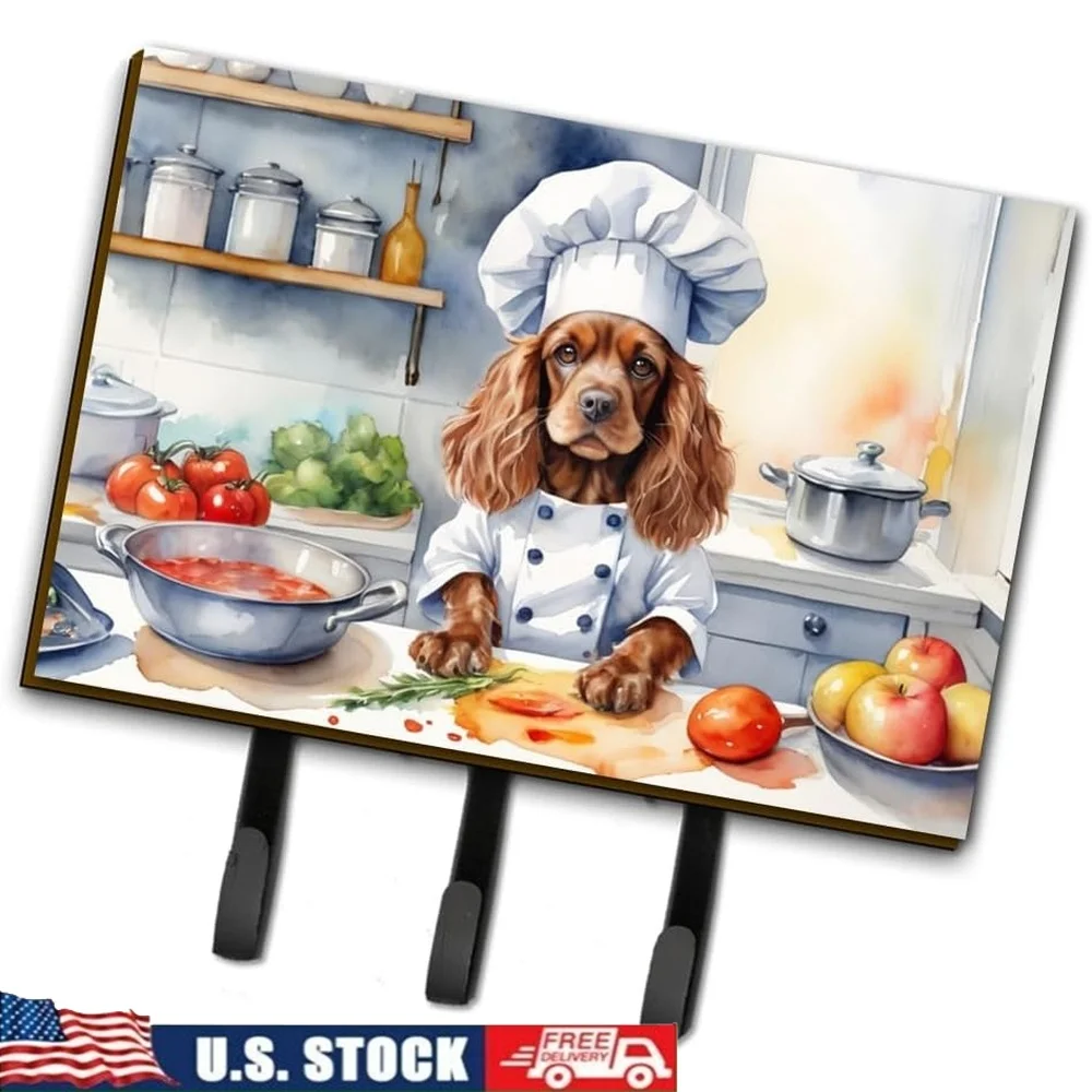 

Cocker Spaniel Wall Mount Key Holder Durable Leash Hooks Coat Rack User-friendly Design Compact Space Organizer Great Gift