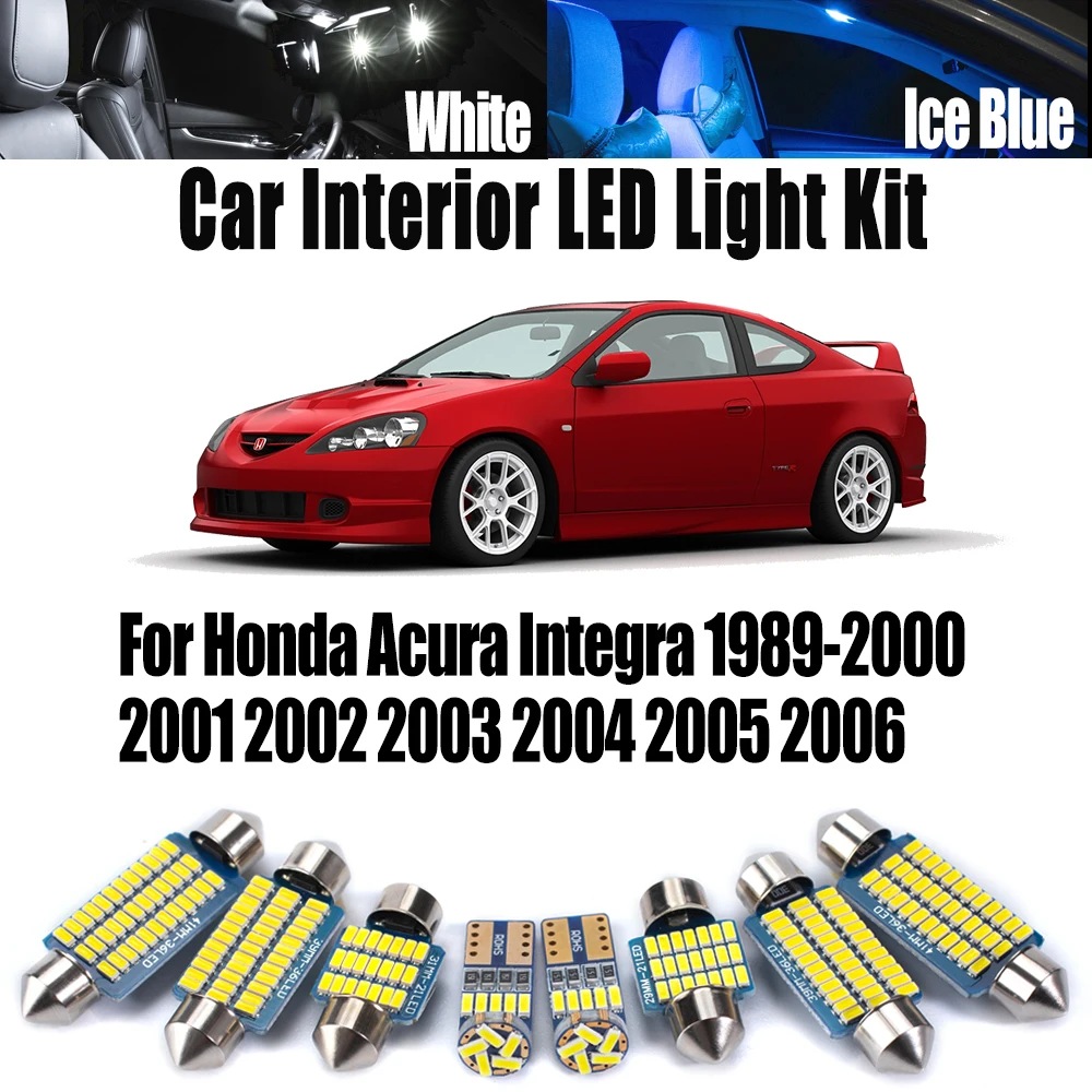 

Vehicle LED Interior Reading Map Dome Light Kit Car License Plate Bulbs Canbus For Honda Acura Integra 1989- 2003 2004 2005 2006