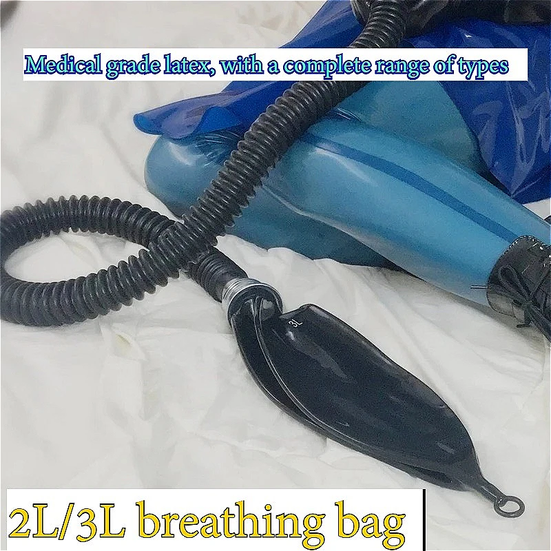 Medical grade latex 2L quick release fine adjustment valve breathing bag, 3L switch type suffocation bag,  gas mask accessories