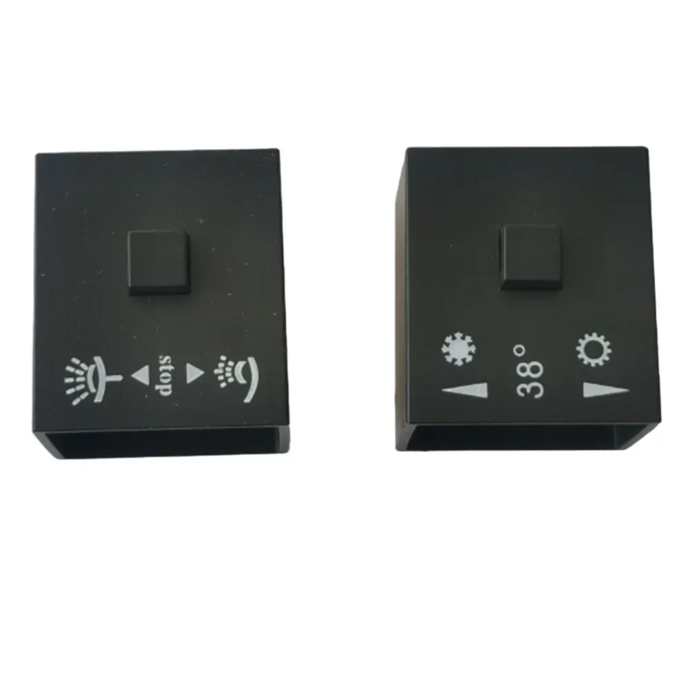 1 Pair Square Shower Temperature Control Handle Knob Black Thermostatic Handle Bath Shower Mixer Bathroom Fixture Hot Sale