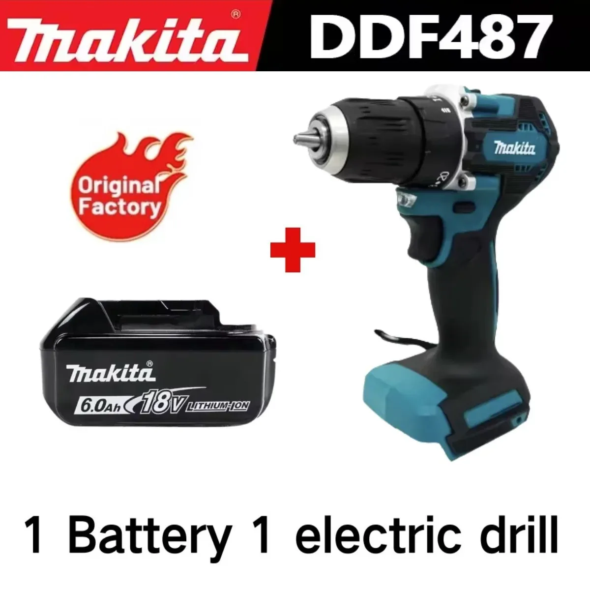 

Оригинальный аккумуляторный ударный шуруповерт Makita DDF487, бесщеточный, 18В, перезаряжаемый электроинструмент