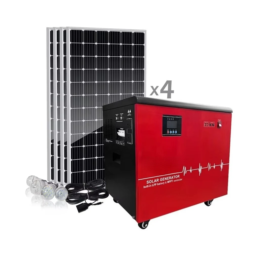 Hybrid 2KW all-in-one solar generator in-app 48V 100Ah LiFePO4 refrigerator computer battery energy storage system