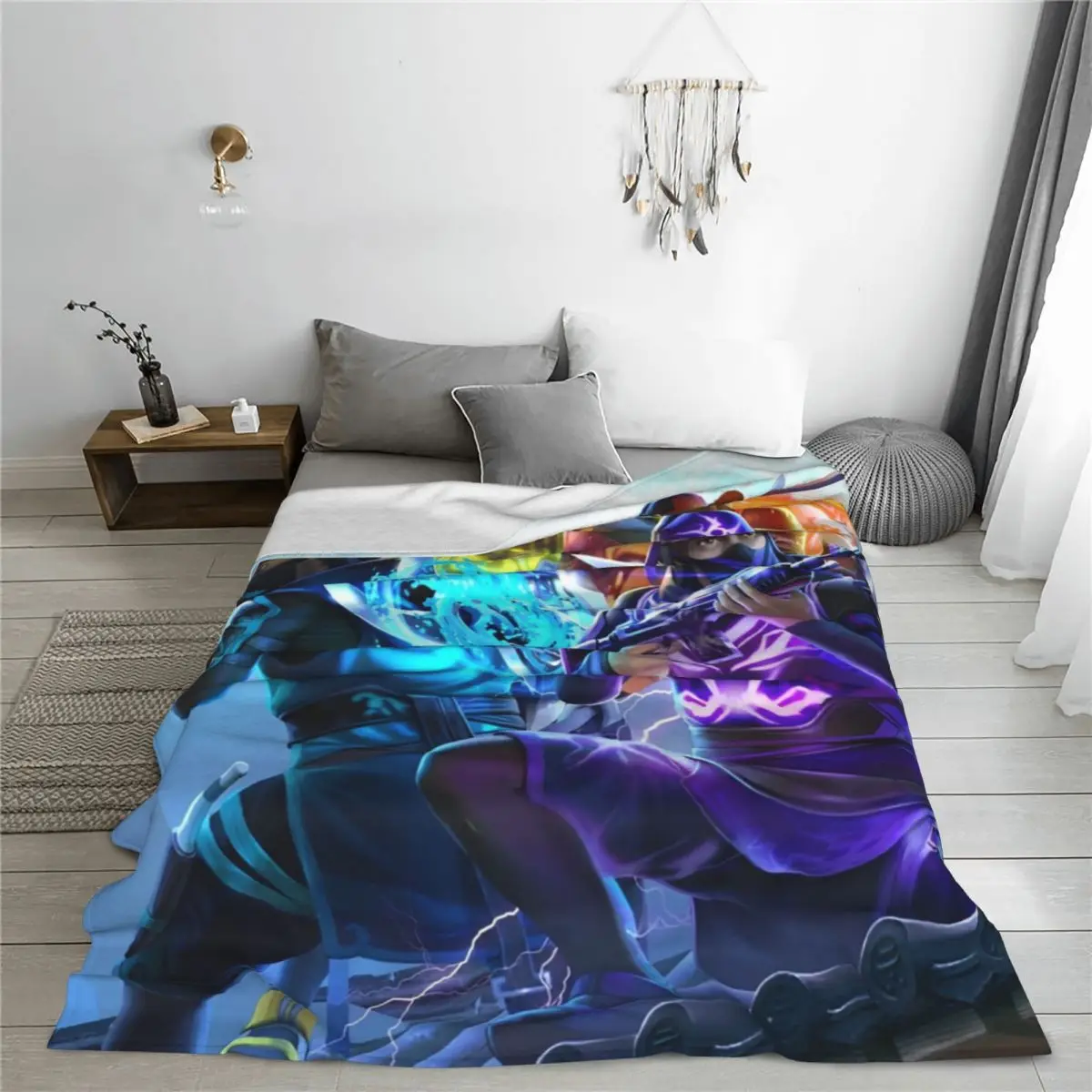 Free-Fire Game Knitted Blanket Plush Throw Blanket Summer Air Conditioning Printed Soft Warm Bedsprea