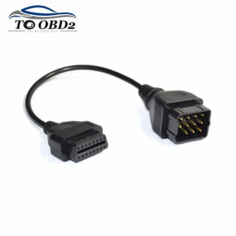 High quality For Renault 12 Pin OBDII OBD 2 Connector Adapter Diagnostic Extension Cable For Renault 12Pin to OBD2 16 Pin