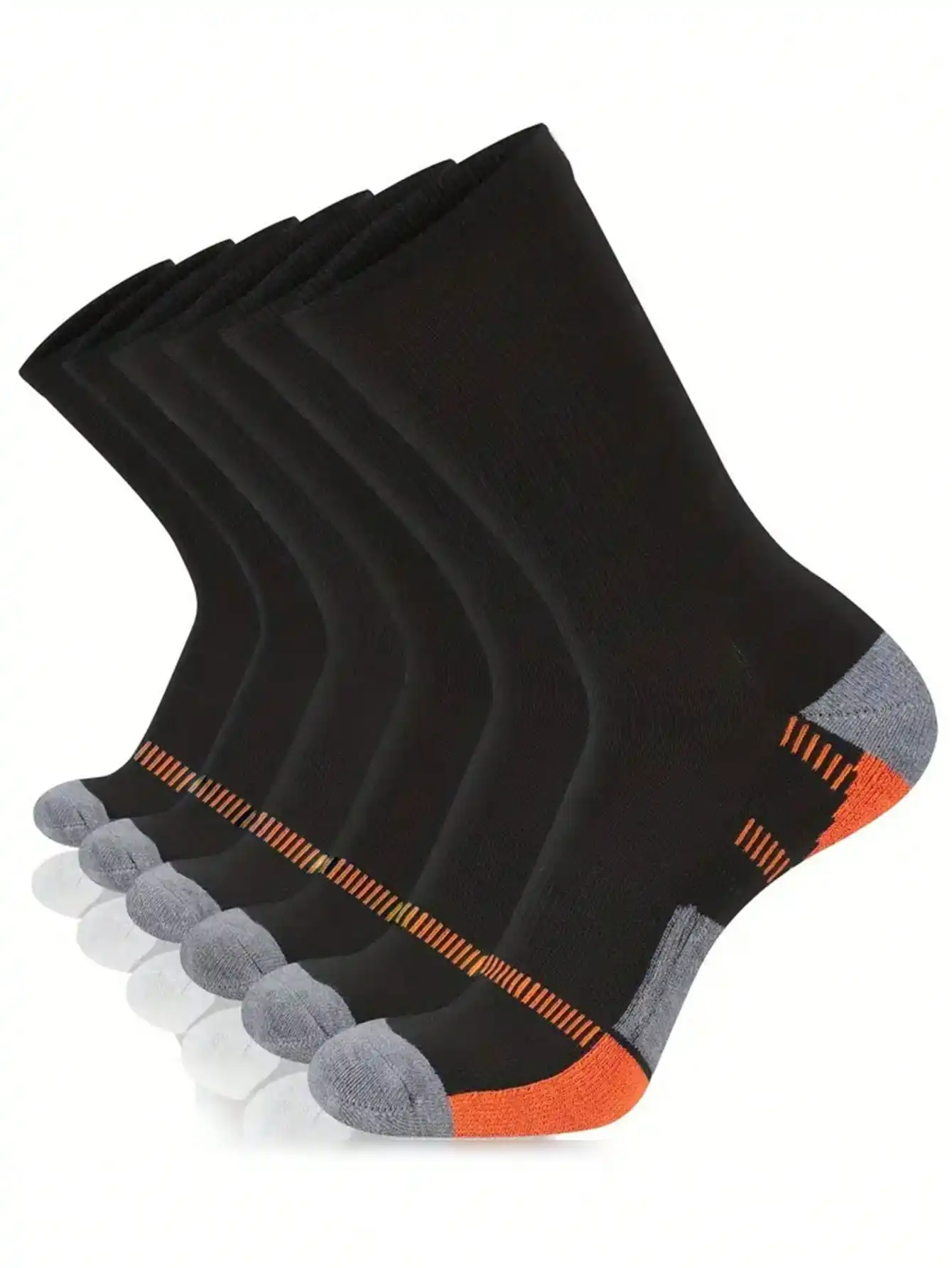 

6 пар мужских носков, утолщенные и теплые однотонные высококачественные спортивные носки выше икры на осень и зиму