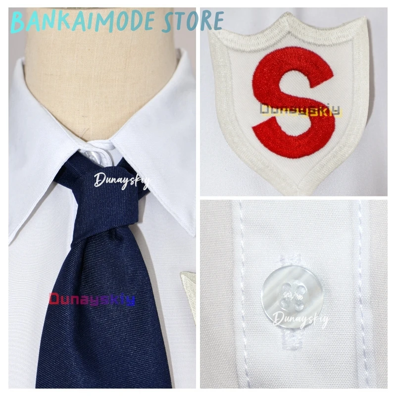 Calcinha e meia com cinto de liga anarquia cosplay traje peruca jk uniforme escolar chapéu saia camisa branca acessórios para o cabelo