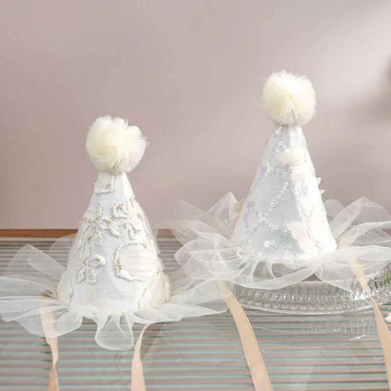 

Flower Embroidery Birthday Baby Hairband for Baby Girl Fairy Mesh Gauze Sequin Headwear Kids Party Hair Accessories