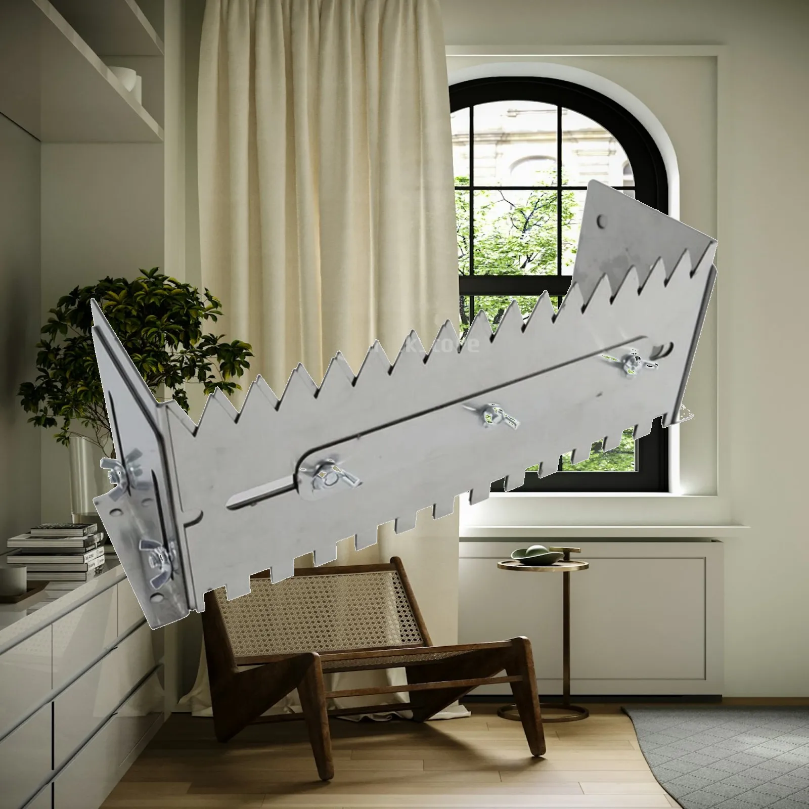 Durable Steel Masonry Trowel with Toothed Edge for Even Mortar Distribution and Precise Tile Placement