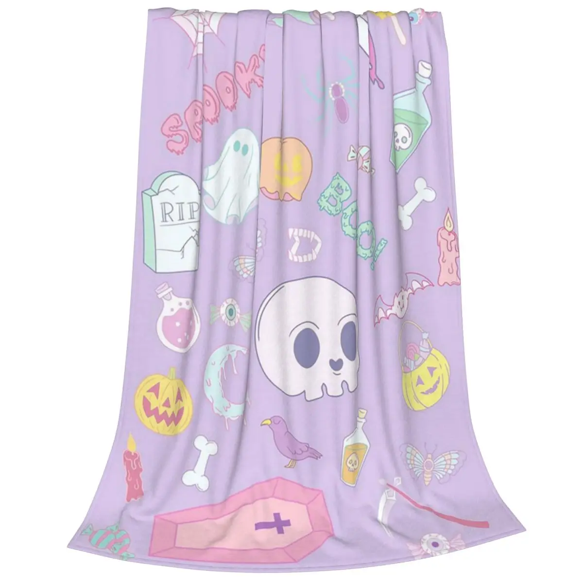 Lavender Haze Pastel Halloween Buddies Blankets Flannel Warm Sofa Throw Blankets For Couch Bedding Office Throws Bedspread Quilt