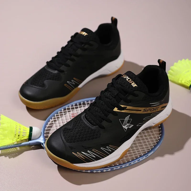 Homens mulheres esporte badminton sapatos de treinamento preto unisex fitness atlético tênis antiderrapante menino menina tênis de vôlei 8205