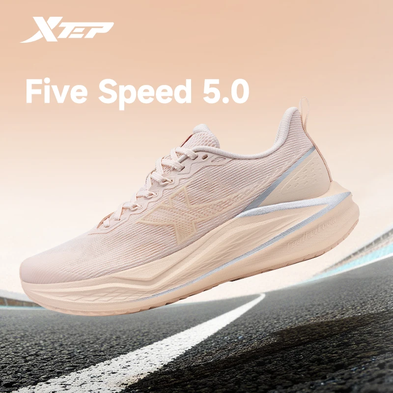 Xtep Five Speed 5.0 Generation Women's Running Shoes, Shock-Absorbing, Breathable Mesh Sports Shoes 874318110007