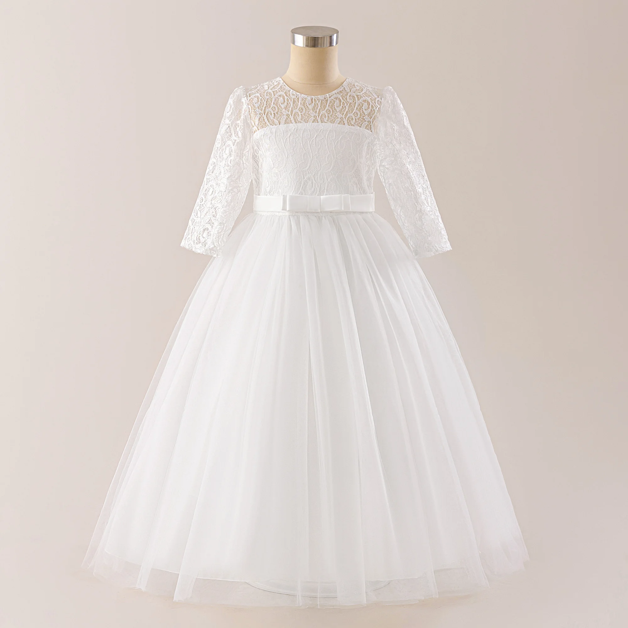 long white formal dresses for juniors Pretty Ivory Chiffon Long Beading A-line Prom Dresses For Teens main image 0