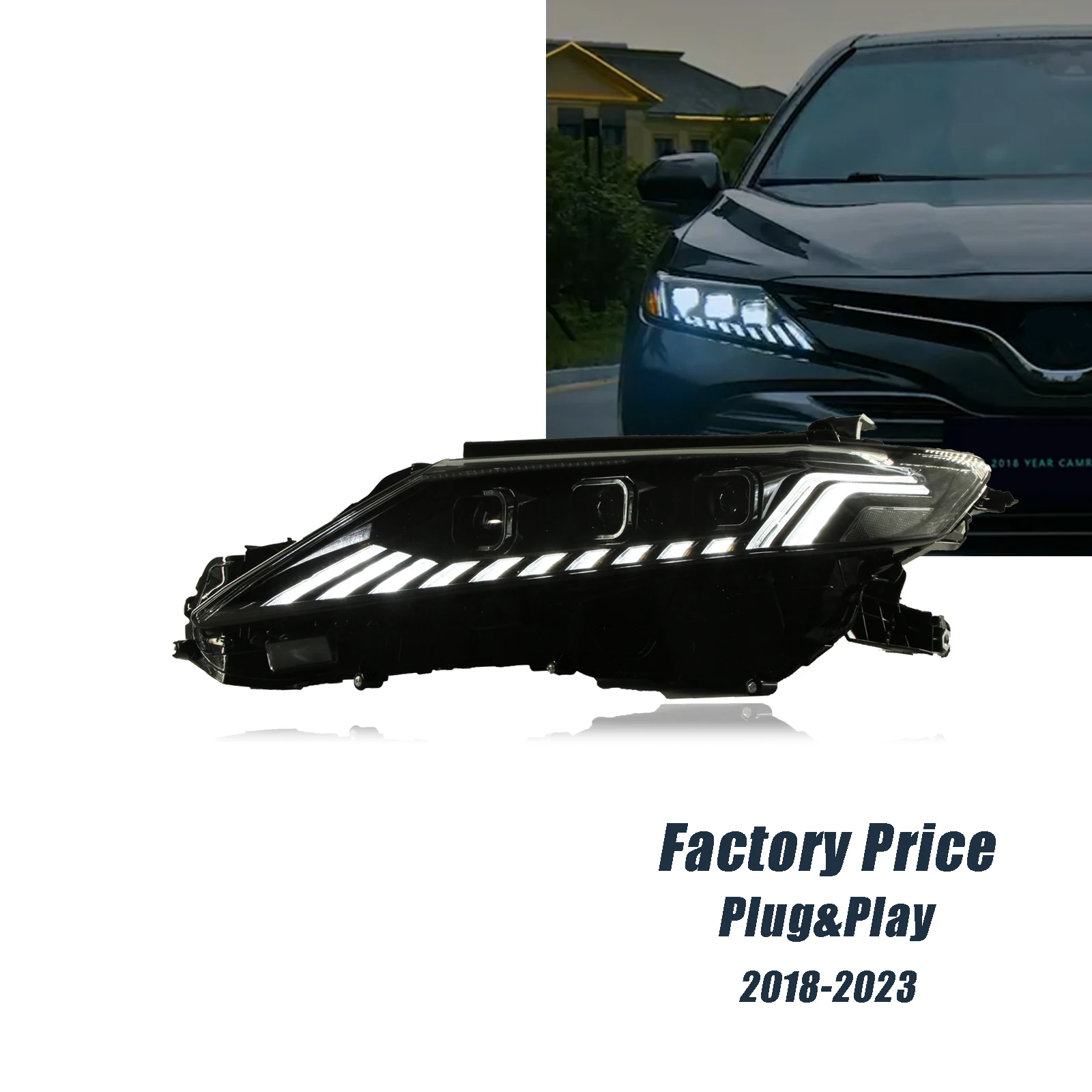 

Auto Lighting Systems HRS Car Front Light LED Headlight for Toyota Camry 2018 2019 2020 2021 2022 XSE XLE Head Lamp