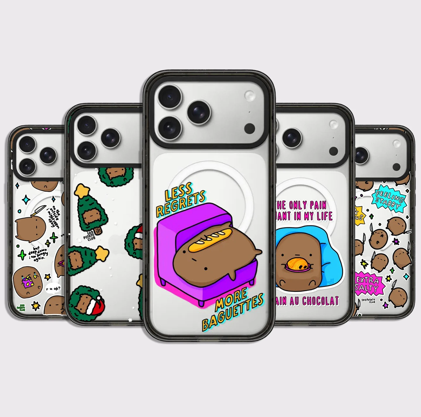 

Cartoon Potato Impact Black Border Magnetic Cover for IPhone 12 13 14 15 16 17 Pro Max Case for IPhone 17 Air