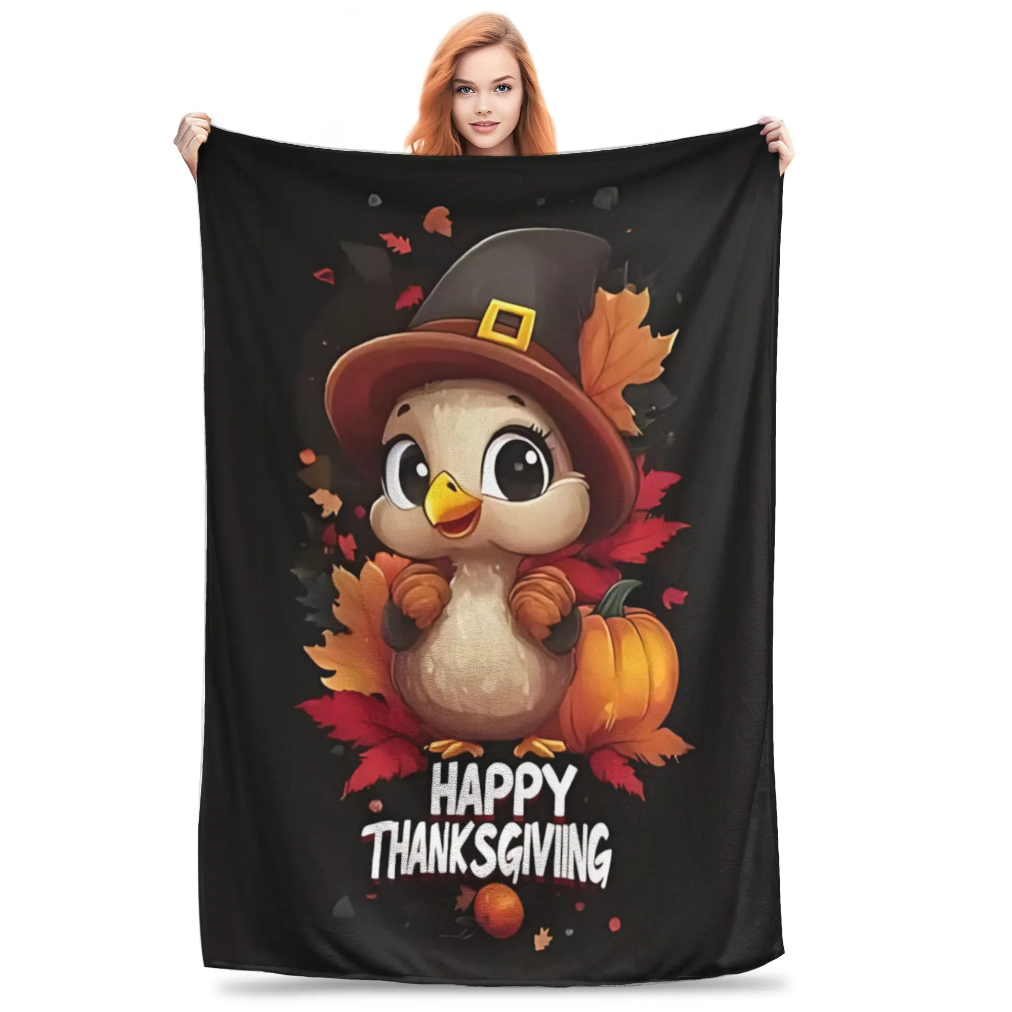 1PC Home Thankful Grateful Blessed  Blanket Throw Super Cosy Plush Living Room Sofa Gift for Christmas Happy New Year