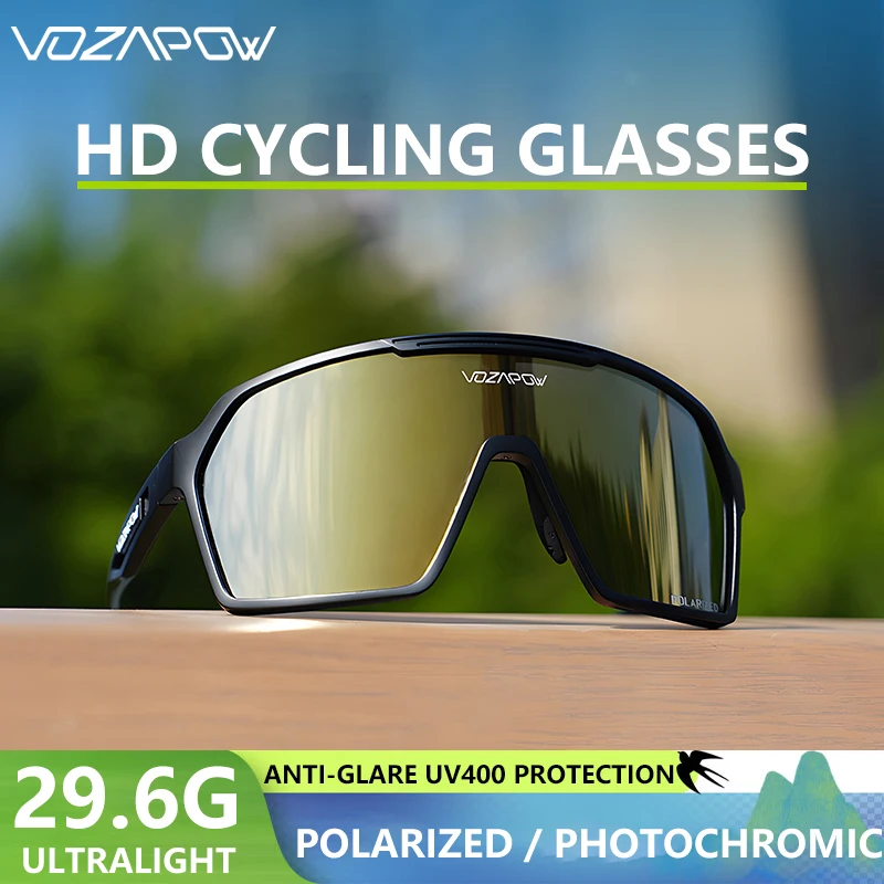 Vozapow Cycling Glasses Men Women Polarized MTB Racing Bike Sunglasses Driving Goggles UVA/B Sports Eyewears For Day And Night