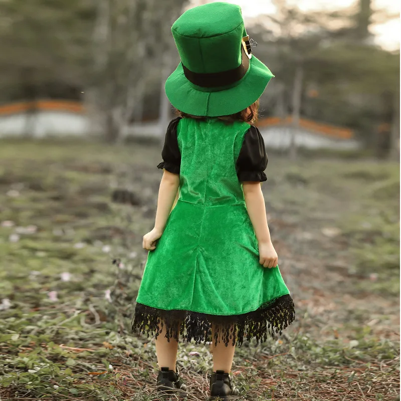 Halloween Women Green Cosplay Costume St. Patrick's Day Holiday Party Funny Fashion Dress Performance Carnival Stage Costume