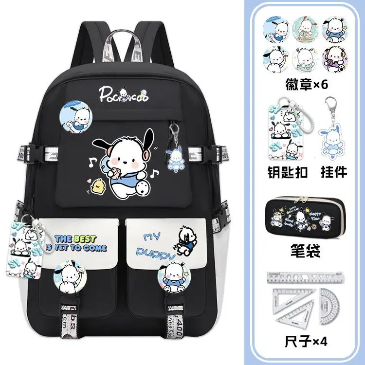 Imagem -02 - Bolsa de Escola para Cães Sanrio Pacha Grande Capacidade Mochila Leve para Aluna Fofa de Alta Aparência para Meninas do Ensino Médio Nova