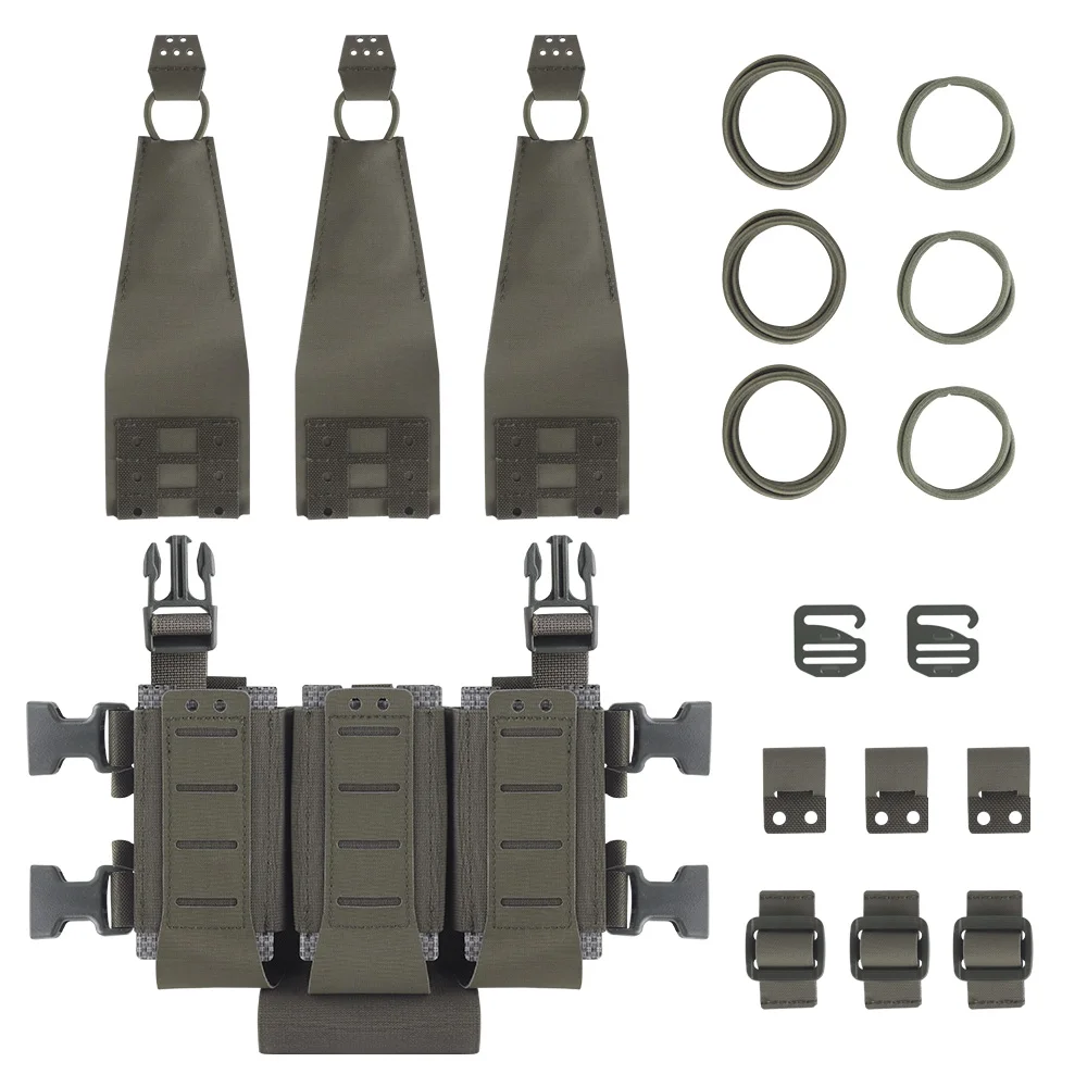 WG Diy Hook Loop Buckle Combination Use Rifle Pisol Submachine Gun Triple Mag Pouch Airsoft Magazine Holster Tool Carrier Plate