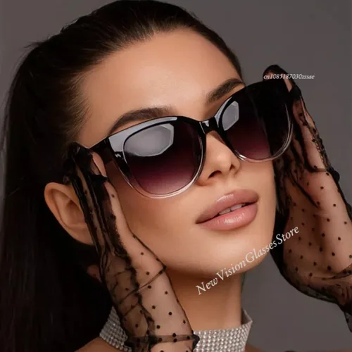 Imagen 1 del producto 2025 NUEVAS gafas de sol con gradiente de montura grande y ojo de gato de moda y de moda para hombres y mujeres