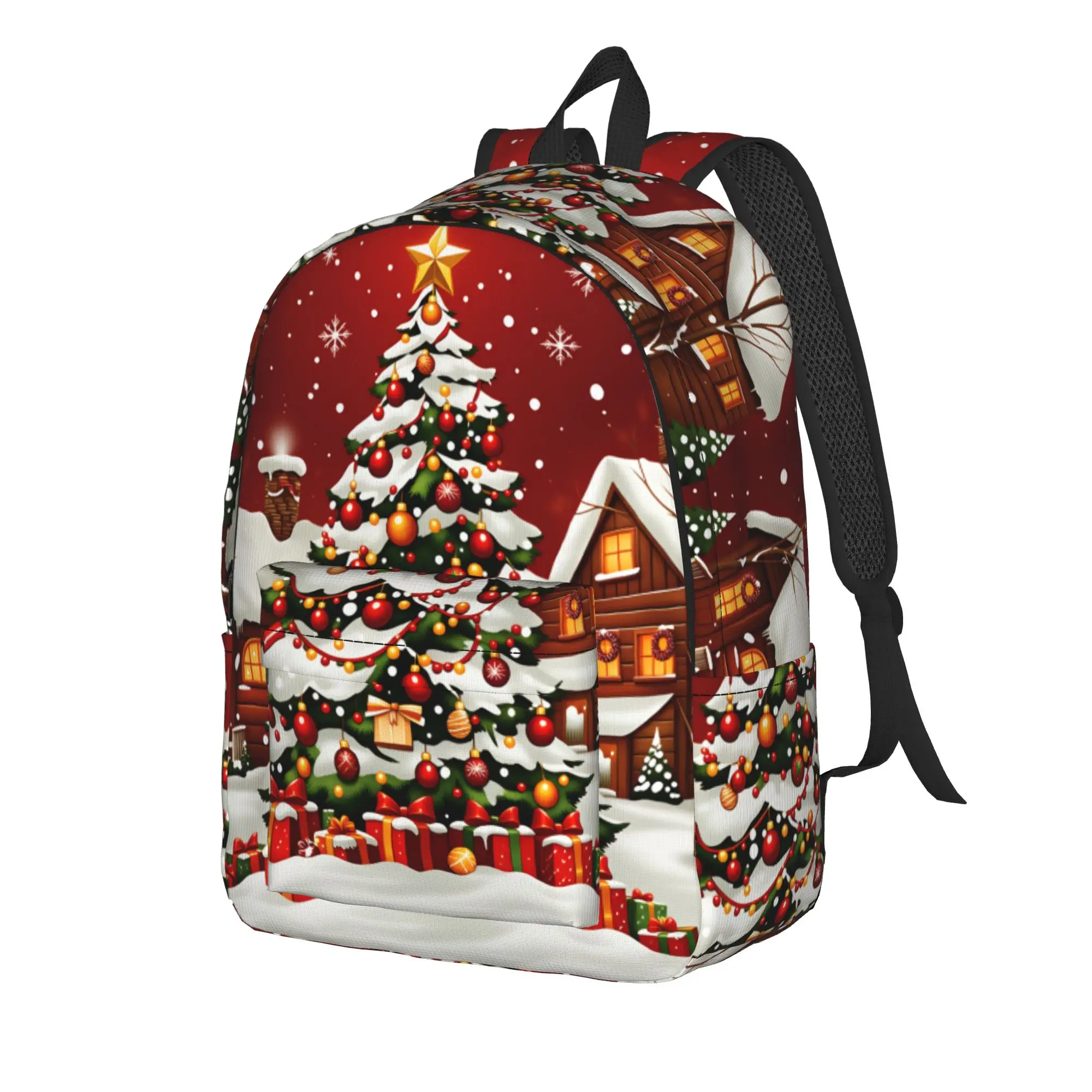 Christmas Santa Snowman Backpack  Aesthetic Backpacks Teen Daily Lightweight High School Bags Design Rucksack