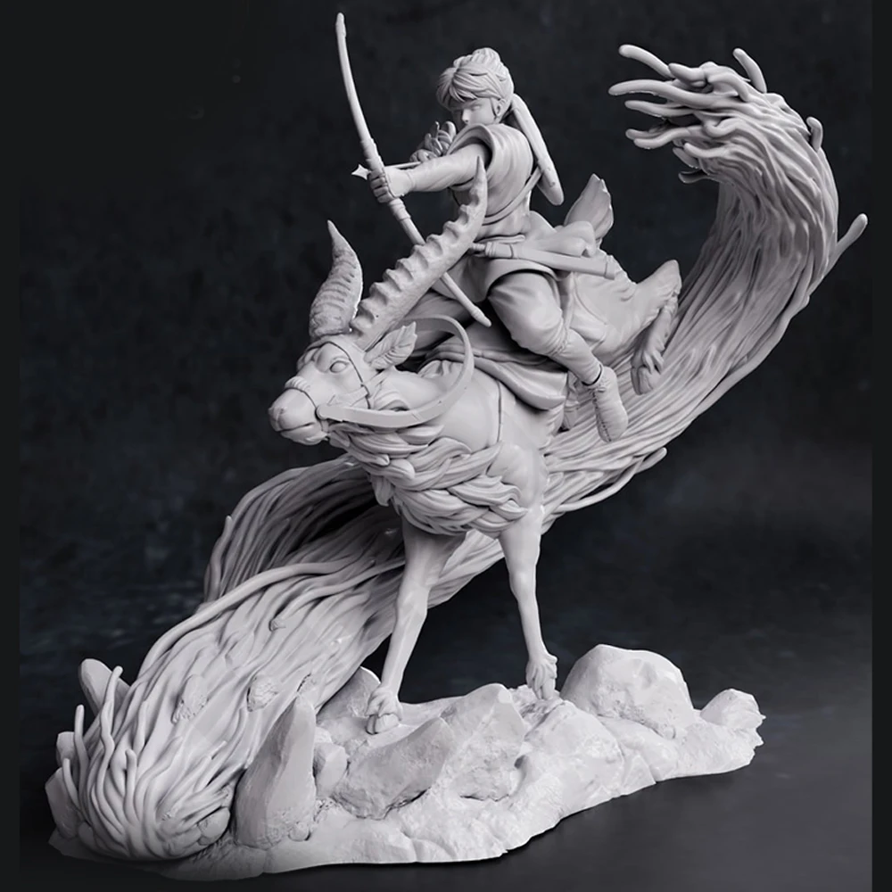 1/24 Model do Druku 3D Jeleń Młody Wódz Żywiczny Model Figurki Zestaw do Samodzielnego Montażu DIY Miniaturowa Statuetka Redukcja Niepomalowany Zestaw Zabawki