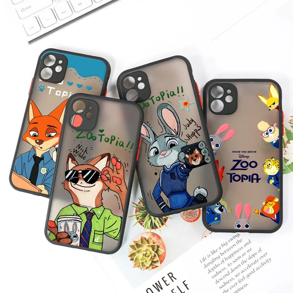 Disney Nick Judy Matte Translucent Case For iPhone 17E 17 16 16E 15 14 13 12 11 Pro Max 17 Air 7 8 Plus XR XS Shockproof Cover view 2