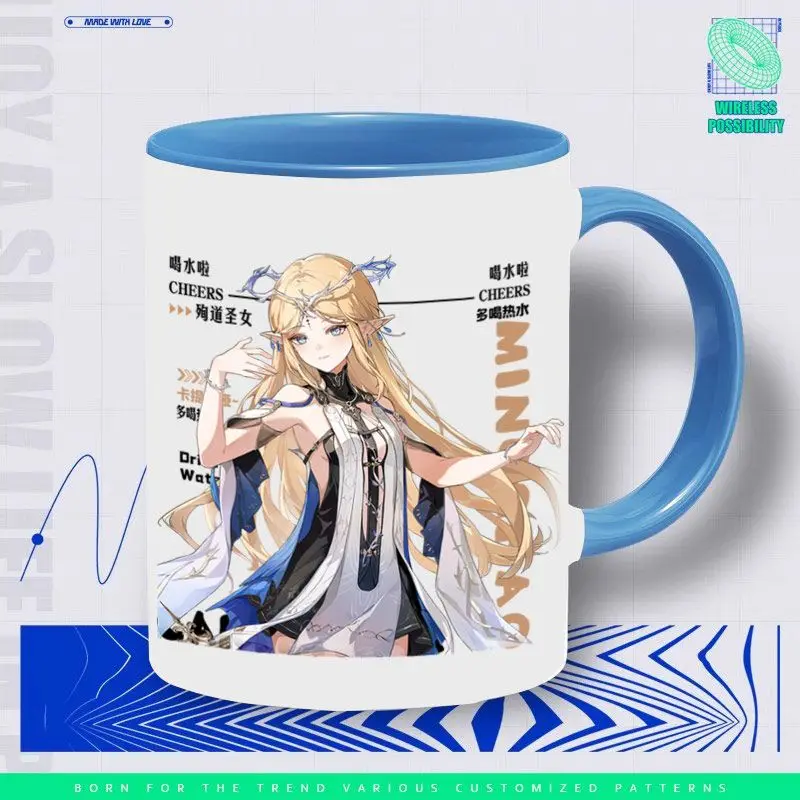 Juego Wuthering Waves Anime 2025 Cos CHISA El atajo Phrolova Camellya IUNO Cartethyia Etc. Regalo de taza de cerámica con choque de colores