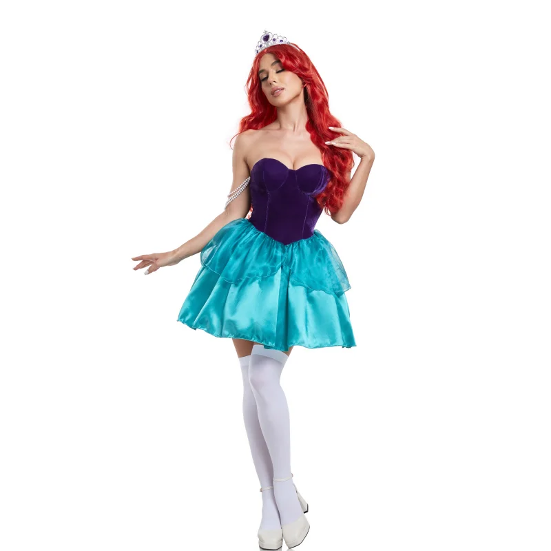 GB10062 Abito da principessa sirena Ariel Costume Sexy Halloween Party Cosplay Compleanno Vesti per le donne