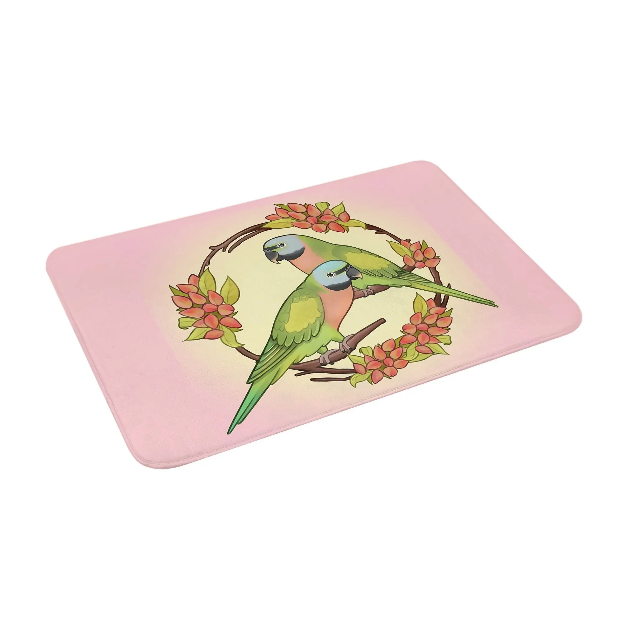 

Cute Moustached Parrots Non-slip Doormat Floor Mat Absorbent Mat Carpet Rug for Kitchen Entrance Home Balcony Footpad Mats