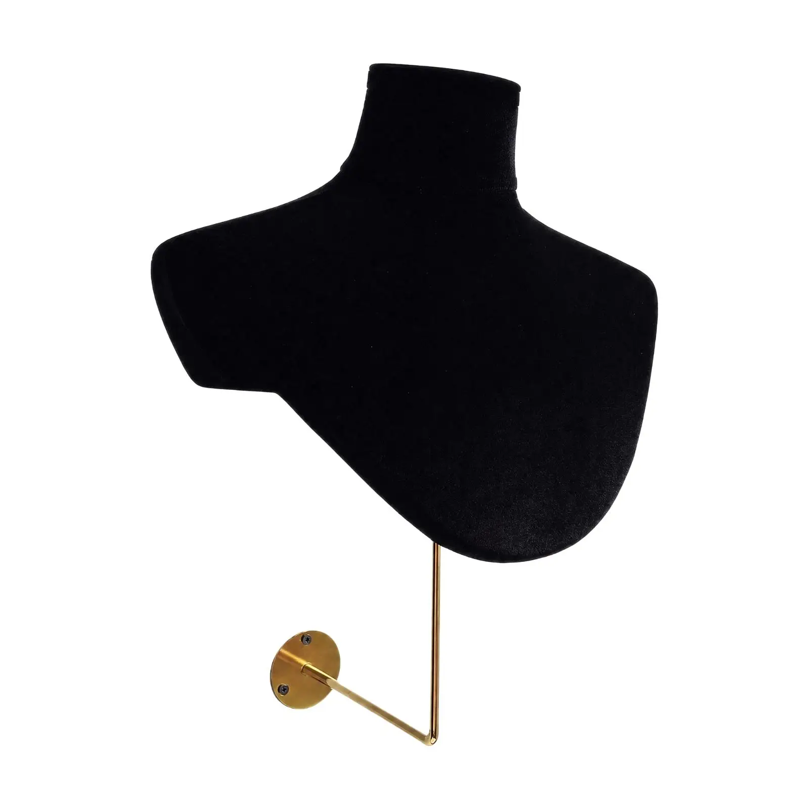 Wall Mounted Scarf Display Rack Cloth Covered Bust Stand for Shawls Necklaces Jewelry Storage Organizer for Bedroom Boutique