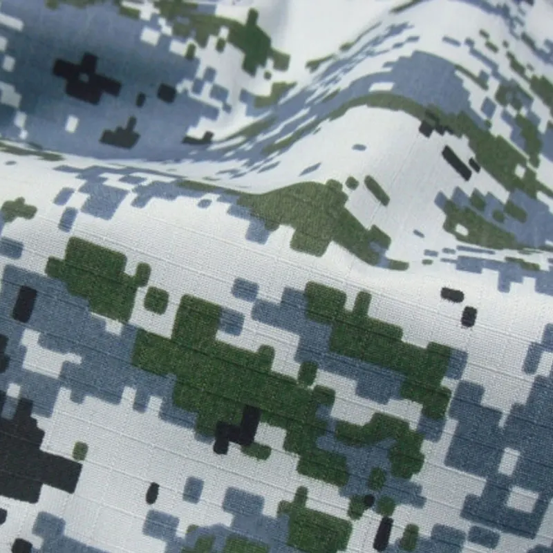 1.5M Width Blue Green Digital Camouflage Fabric Polyester Cotton Wear Resistant Cloth DIY Air Force Uniform Material