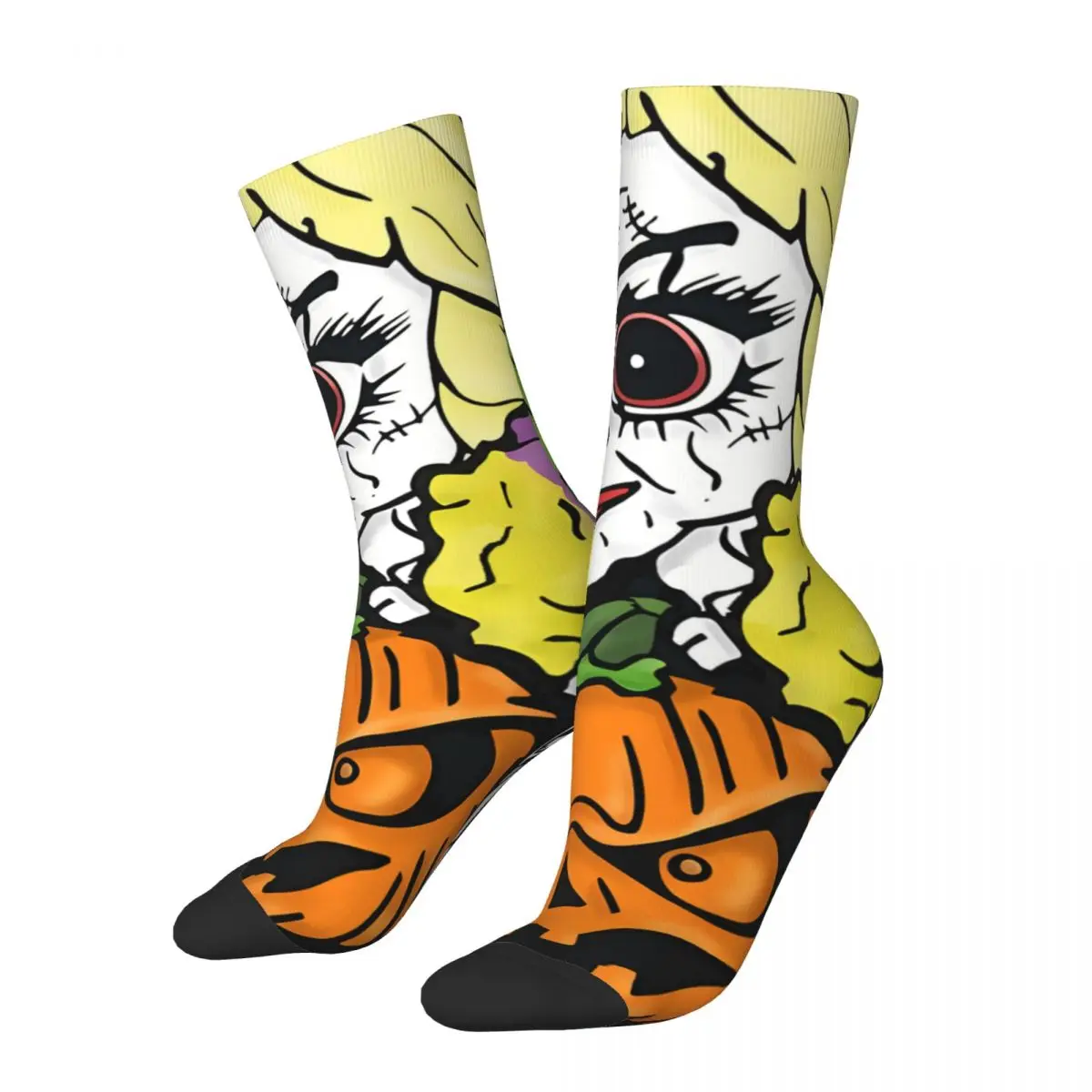 Retro Scary Halloween Horror Monster Mashup Men's Socks Unisex Street Style Pattern Printed Crazy Crew Sock Gift