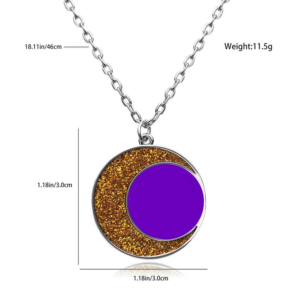 Klassisches Element Mond Emaille Anhänger Halskette Schmuck schöne romantische Paar Liebhaber Freunde Geschenke Souvenirs