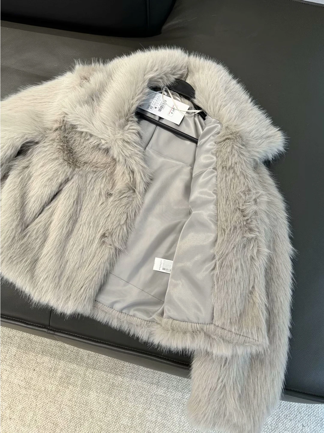 

Женская зимняя утепленная куртка из экокожи с мехом, пушистая верхняя одежда, осенне-зимняя, высококачественная