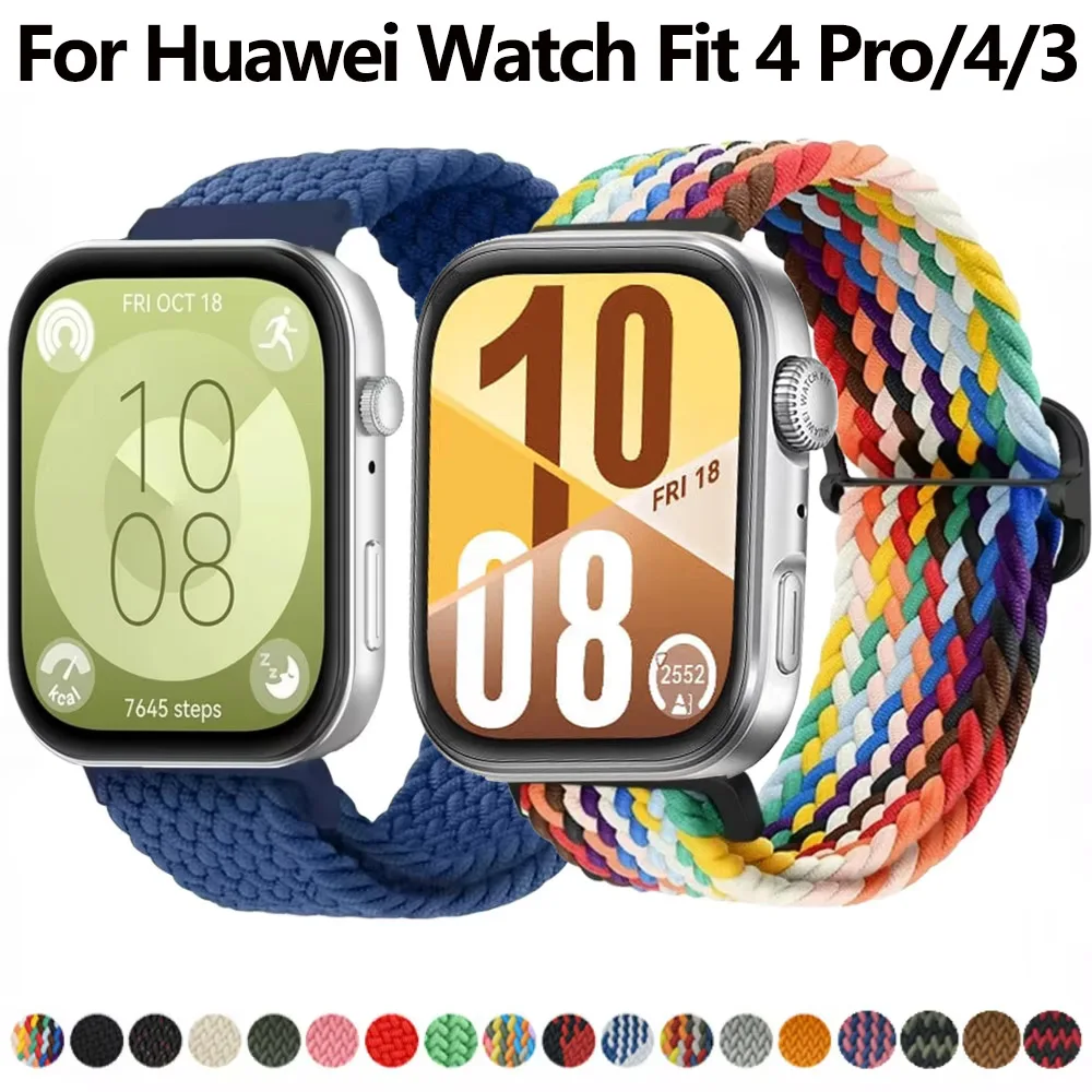 

Nylon Loop Strap for Huawei Watch Fit 4 Pro/4/3 Smart Watch Adjustable Breathable wristband for huawei watch fit 4/3 accessories