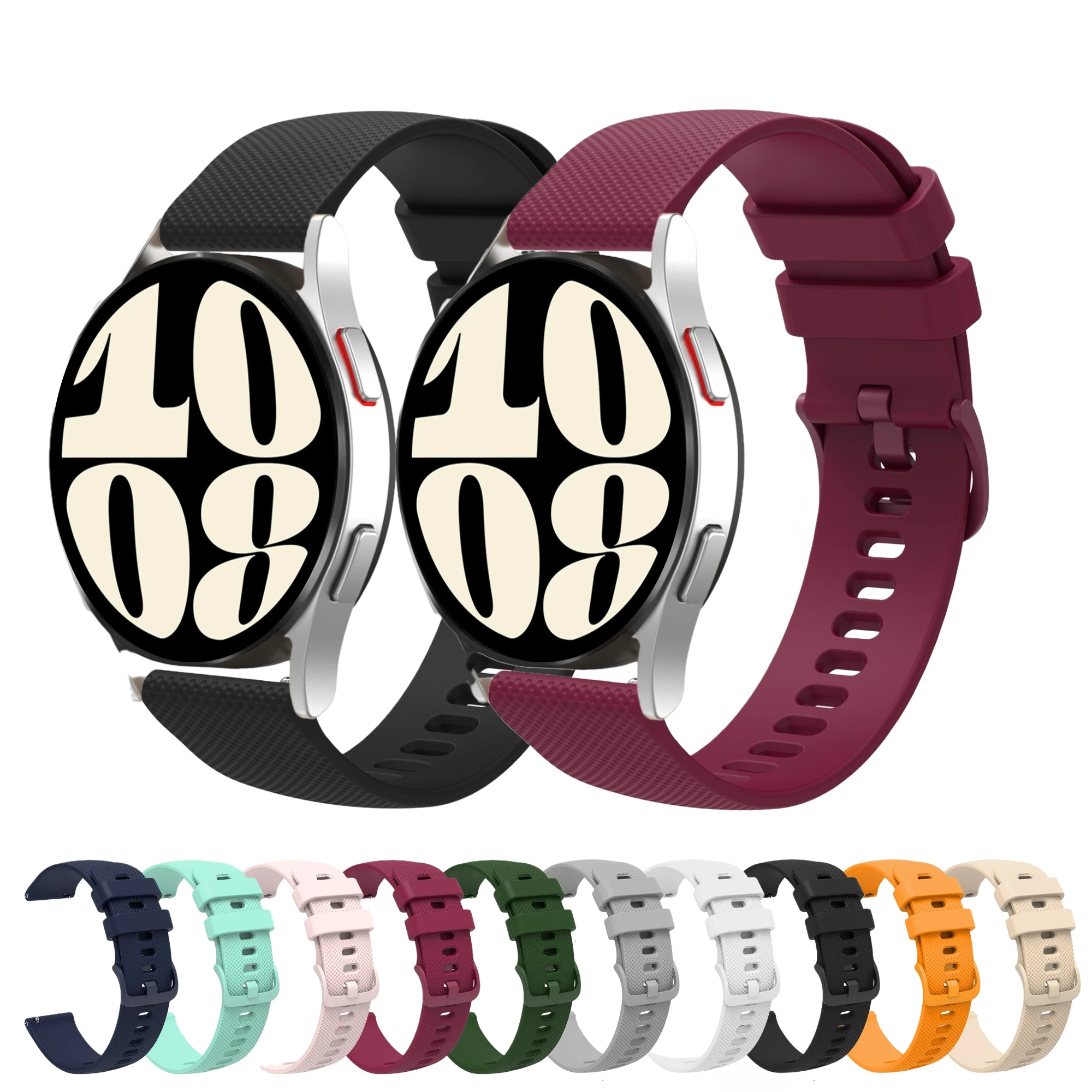 20mm/22mm Silicone Strap for Samsung Galaxy Watch 6/5/4 Huawei Watch 4/3 Pro/GT4-3-2 Bracelet Wristband for Amazfit GTR/Stratos