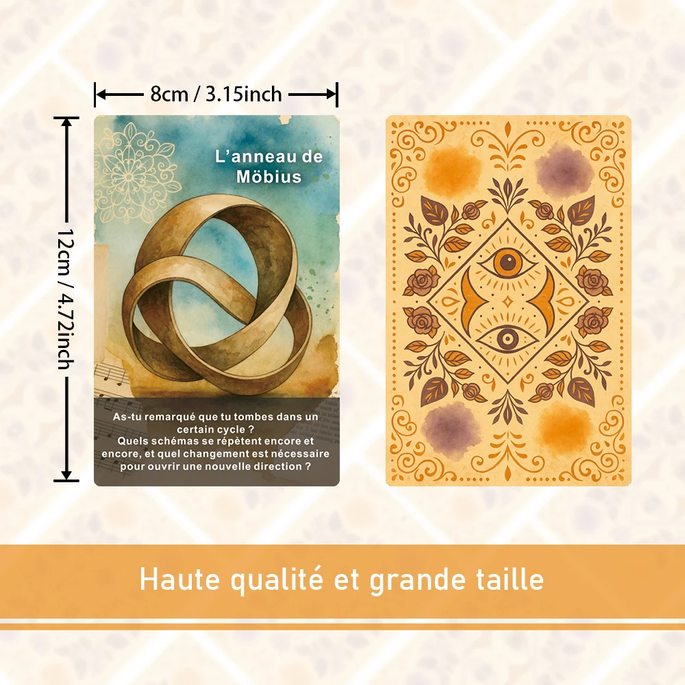 French Traces of Memory Oracle Card Deck, French Tarot Cards, Daily Reading and Growth, Card Games, 12*8cm, 50 Cards