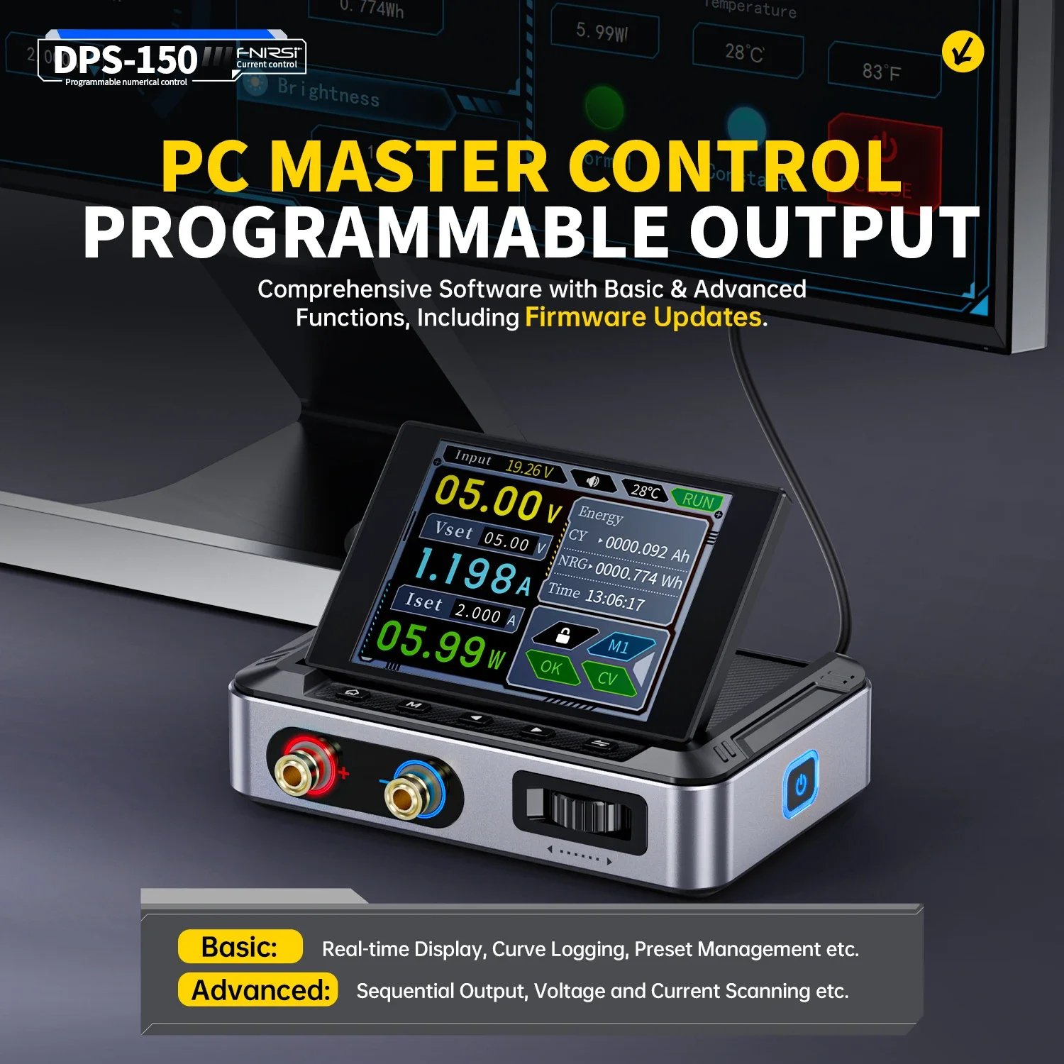 Zasilacz laboratoryjny DC FNIRSI DPS-150 CNC Regulowany 30V 5A Cyfrowy Wyświetlacz Mini Przenośny Regulator Zasilania Impulsowego