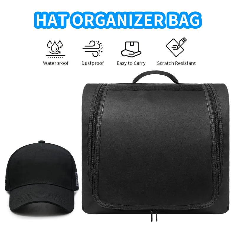 1pcssaco de armazenamento de boné de beisebol, chapéu de grande capacidade com bolsa saco de armazenamento à prova de poeira portátil saco de armazenamento de boné de beisebol multi-camada