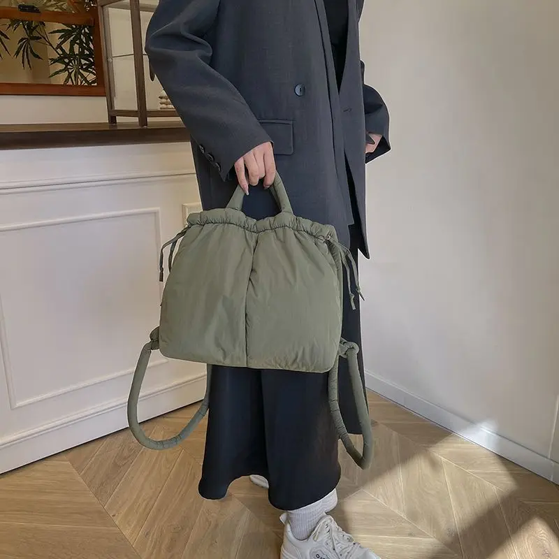 

Рюкзак женский 2025 модные простые мягкие однотонные сумки на плечо офисный женский рюкзак для девочек