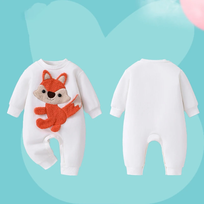 

Kawaii Fox Pattern Autumn Newborn Baby Clothes Girl Boys Korea Bodysuit Cottton Romper Baby Cartoon Twins Outfits Toddler Onesie