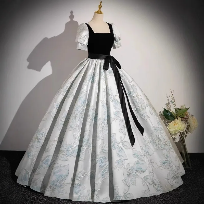 

Evening Gown Temperament Long Fluffy Skirt Banquet Host Student Graduation Ceremony Art Exam Piano Performance Costume 2026 New