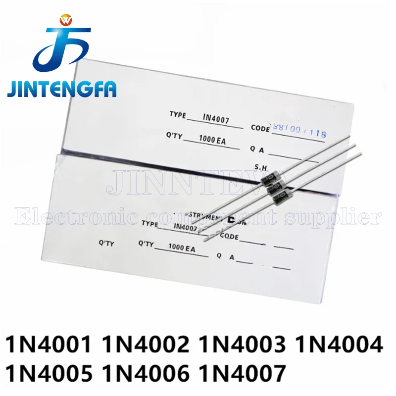 1000 teile/schachtel 1N4001 1N4002 1N4003 1N4004 1N4005 1N4006 1N4007 1A 1000V DO-41 Gleichrichter diode Neue – Detail 2