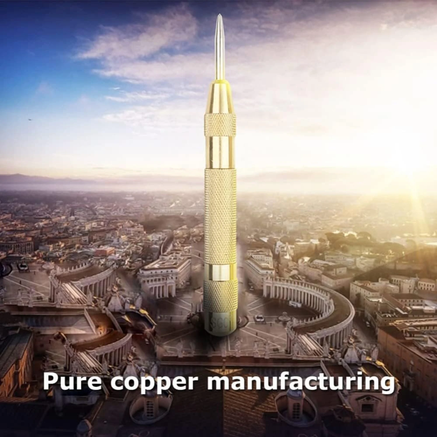 1Pc High Quality Efficient Spring Loaded Blue 5 Inch Automatic Center Pin Device - Easily Shattering Windows - Automatic Center