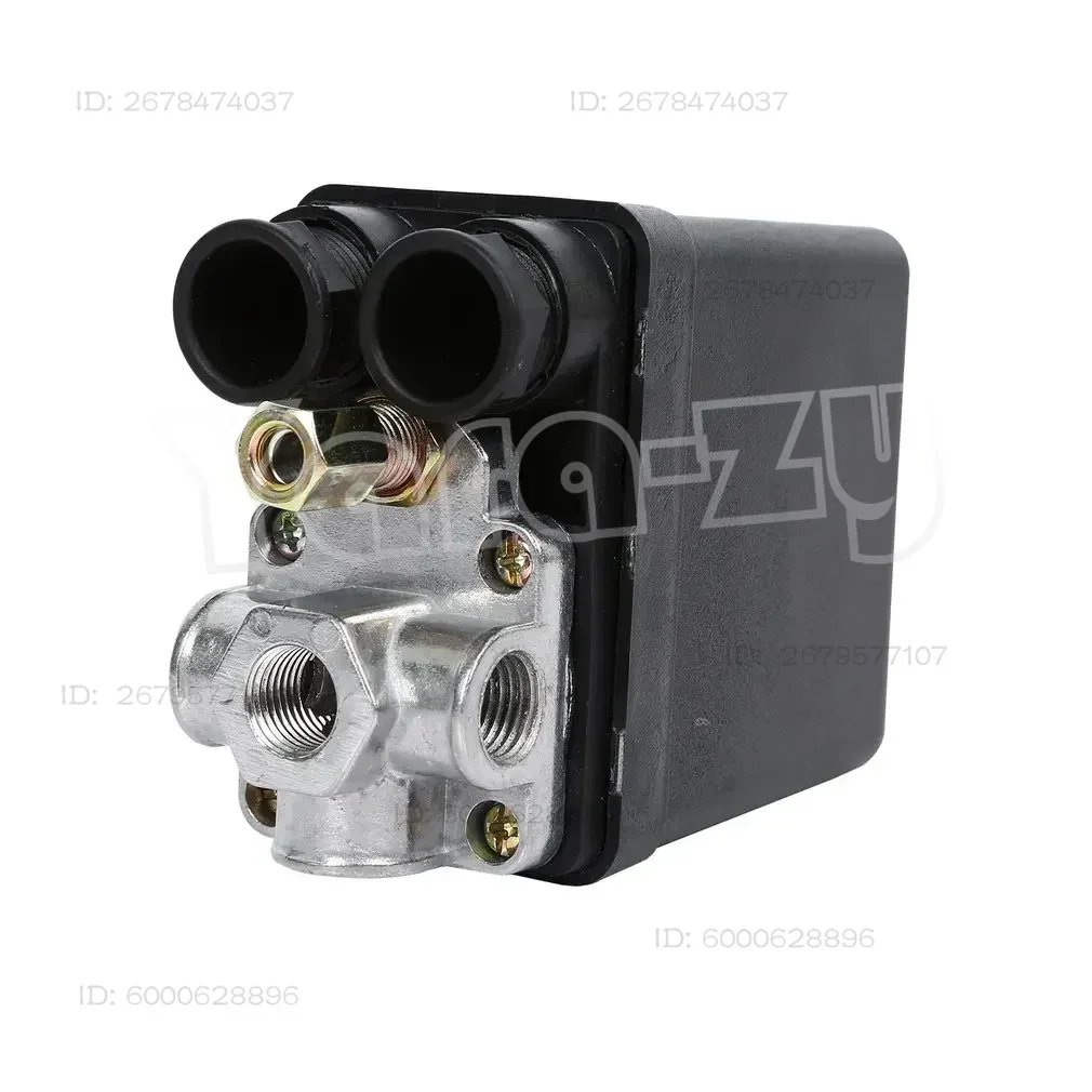 Heavy-Duty 240V 16A Air Compressor Pressure Switch - Auto Load/Unload Control, 90-120 PSI Adjustable (Industrial/Commercial Use)